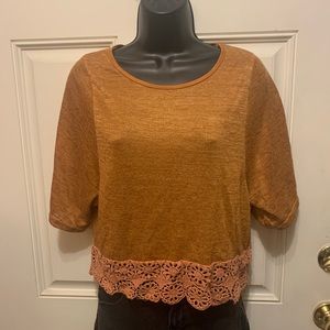 Mustard colored crop top